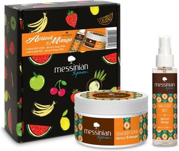 Messinian Spa Gift Set – Scrub Σώματος & Body Mist με Βερίκοκο & Μάνγκο για Λαμπερή & Αρωματισμένη Επιδερμίδα